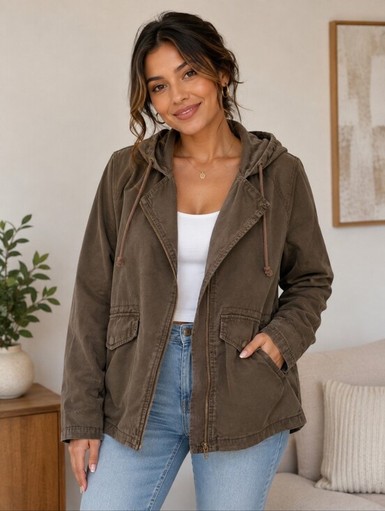 Old Navy Jackets & Blazers - Old Navy Olive Green Hooded Utility Anorak Jacket With Pockets